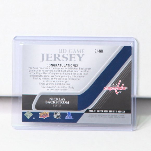 Nicklas Backstrom Upper Deck Game-Used Jersey Hockey Card Washington Capitals - Picture 2 of 2